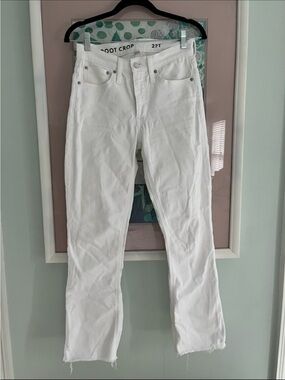 J. Crew White Cropped Straight-Leg Jeans